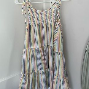 Womens solid and striped colorful striped dress